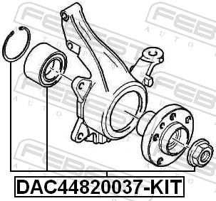 DAC44820037KIT Febest Підшипник маточини передньої