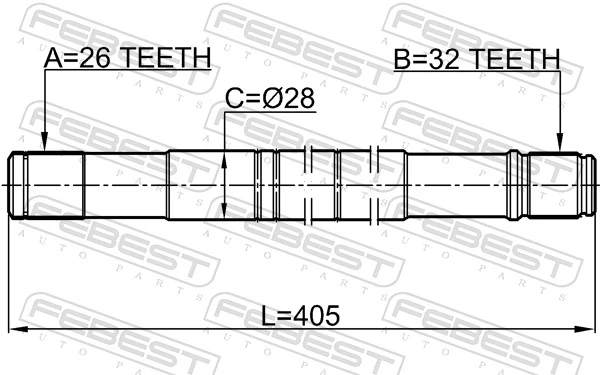 2112CB4LH Febest Привід лівий