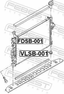VLSB001 Febest Кронштейн/подушка кріплення радіатора, нижній