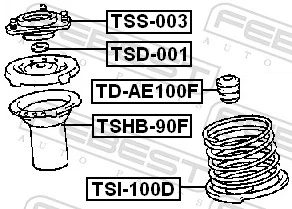 TSHB90F Febest Пильник стійки передньої