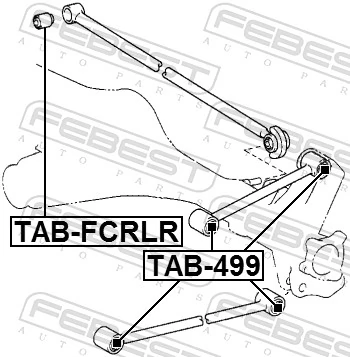 TAB499 Febest Сайлентблок задньої поздовжньої тяги