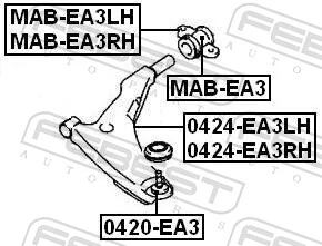 MABEA3 Febest Сайлентблок переднього нижнього важеля