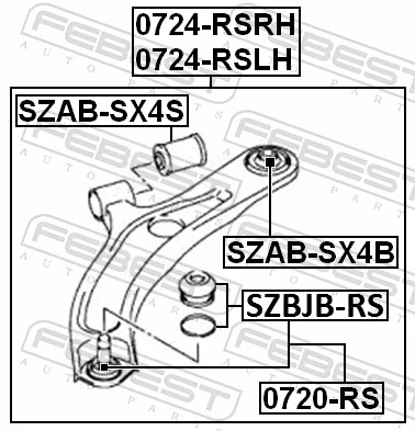 SZABSX4S Febest Сайлентблок переднього нижнього важеля