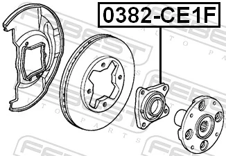 0382CE1F Febest Підшипник маточини передньої