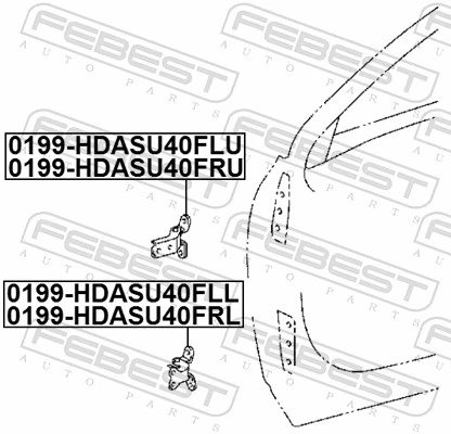 0199HDASU40FRL Febest Петля передніх дверей, правою
