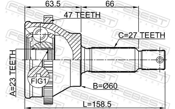 1210EFATA47 Febest Граната зовнішня