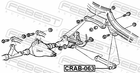 CRAB063 Febest Сайлентблок заднього поздовжнього нижнього важеля