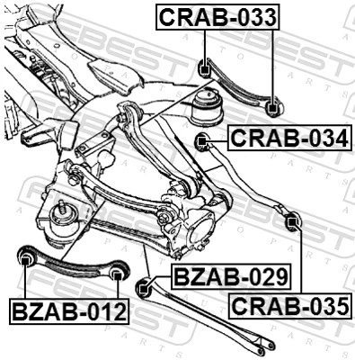 CRAB033 Febest Сайлентблок верхнього важеля