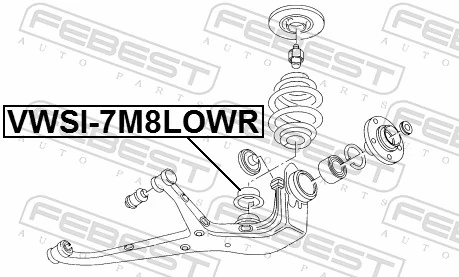 VWSI7M8LOWR Febest Проставка (гумове кільце) пружини задньої, нижня