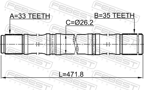 0212MR20CVT2WD Febest Привід лівий