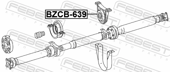 BZCB639 Febest Підвісний підшипник карданного валу, задній