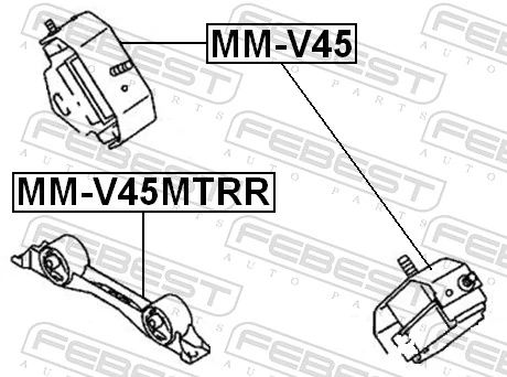 MMV45MTRR Febest Задня подушка двигуна