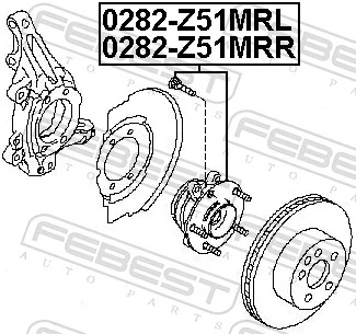 0282Z51MRL Febest Маточина (передня)