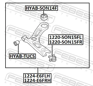 1224E6FLH Febest Поперечний важіль