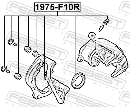 1975F10R Febest Ремкомплект заднього гальмівного супорта