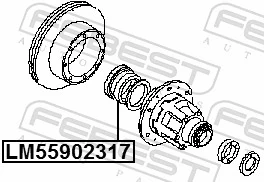 LM55902317 Febest Підшипник маточини задньої, зовнішній