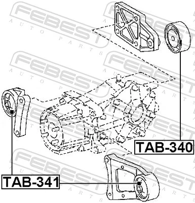 TAB340 Febest Сайлентблок (подушка) редуктора заднього моста, задній