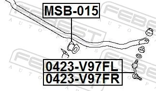MSB015 Febest Втулка стабілізатора переднього