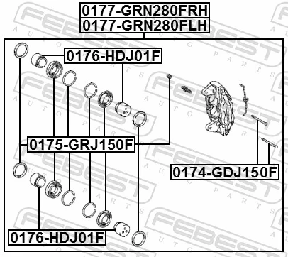 0174GDJ150F Febest Ремкомплект гальмівних колодок