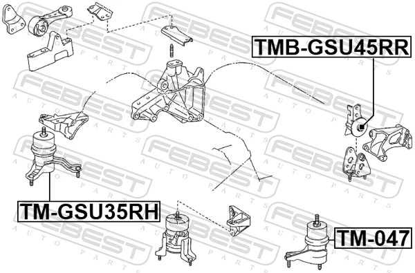 TMGSU35RH Febest Права подушка мотора