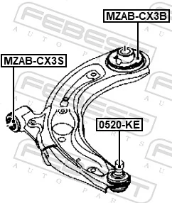MZABCX3B Febest Сайлентблок переднього нижнього важеля