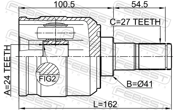 1211TUC20MT Febest ШРКШ внутрішній, передній