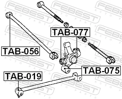 T25AZT25E3 RBI Сайлентблок тяги поперечної, задньої підвіски