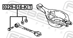 0229016KIT Febest Болт кріплення заднього розвального важеля, внутрішній