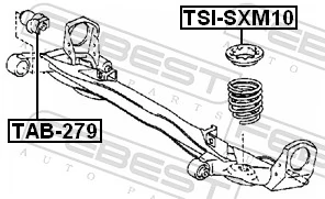 TSISXM10 Febest Проставка (гумове кільце) пружини задньої, верхня