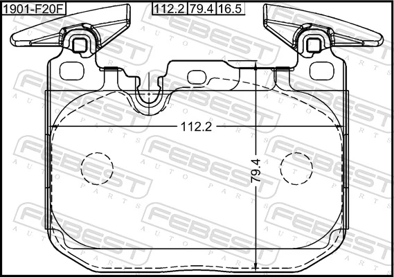 1901F20F Febest Передні гальмівні колодки