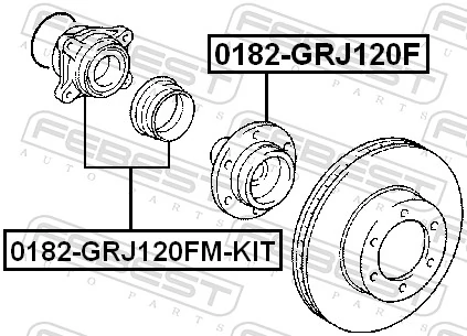 0182GRJ120FMKIT Febest Підшипник маточини передньої