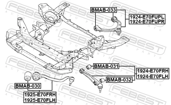BMAB032 Febest Сайлентблок переднього нижнього важеля
