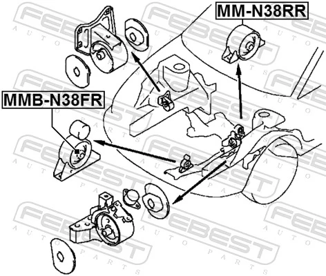 MMBN38FR Febest Подушка передньої опори двигуна