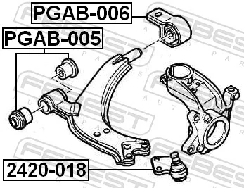 PGAB005 Febest Сайлентблок переднього нижнього важеля