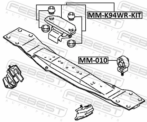 MMK94WRKIT Febest Опора кпп