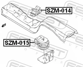 SZM015 Febest Подушка (опора) двигуна, ліва/права