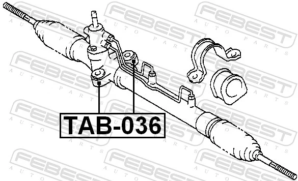TAB036 Febest Сайлентблок кріплення рульової рейки