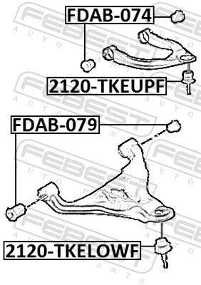 2120TKEUPF Febest Кульова опора, верхня