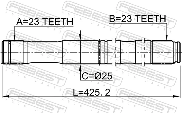 0112ZZT251LH Febest Привід лівий