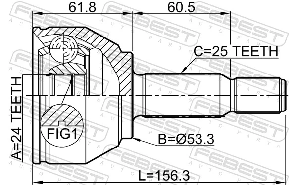 2110TRC Febest Граната зовнішня