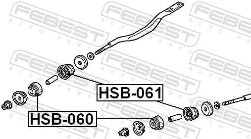 HSB060 Febest Втулка передньої радіальної тяги, передня