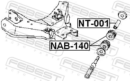 NAB140 Febest Сайлентблок розтяжки переднього нижнього важеля