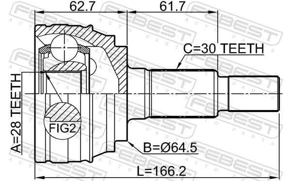 1710Q7 Febest Граната зовнішня