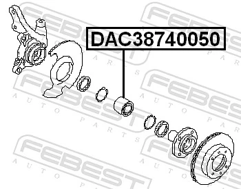 DAC38740050 Febest Підшипник маточини передньої