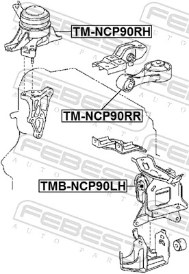 TMNCP90RH Febest Права подушка мотора