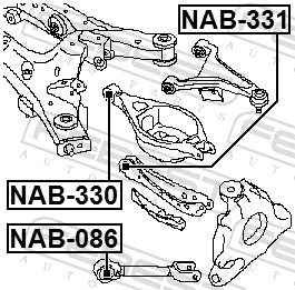 NAB330 Febest Сайлентблок задньої тяги