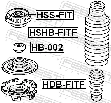 HDBFITF Febest Буфер-відбійник амортизатора переднього