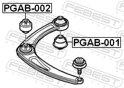 PGAB002 Febest Сайлентблок переднього нижнього важеля
