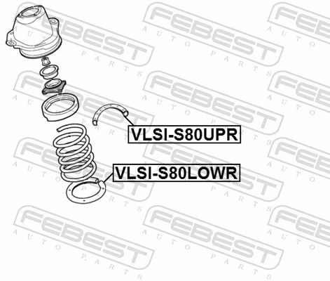 VLSIS80LOWR Febest Проставка (гумове кільце) пружини задньої, нижня