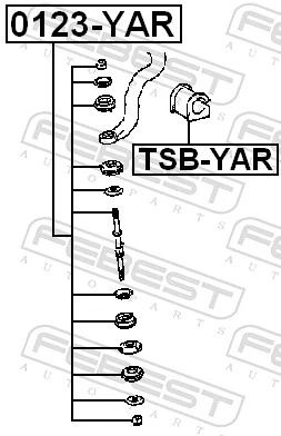 TSBYAR Febest Втулка стабілізатора переднього